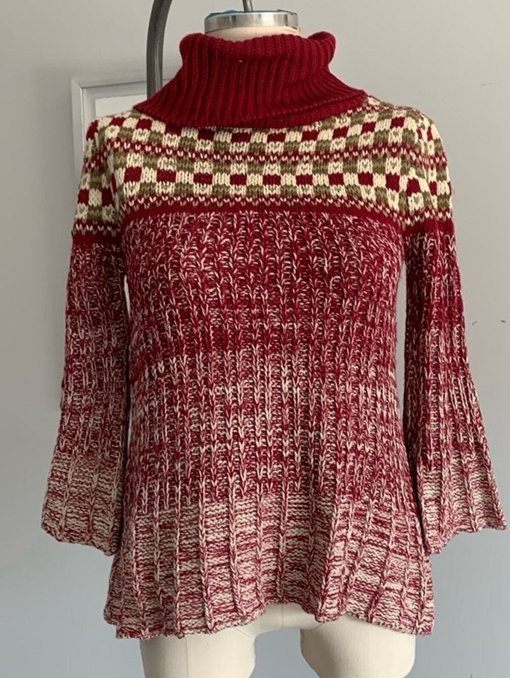 Vintage Deadstock Decree Boysenberry Knit Sweater Y2K Turtleneck New Large